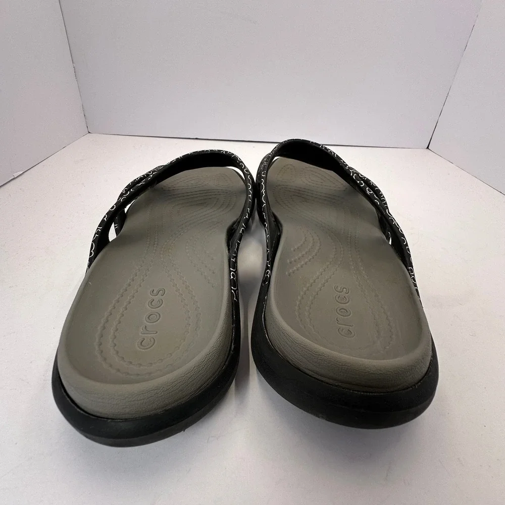 Crocs Meleen Twist Disney Mickey Mouse Black Grey Slide Sandals Womens 8